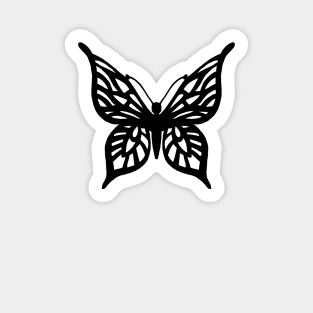 Butterfly Black on White Sticker